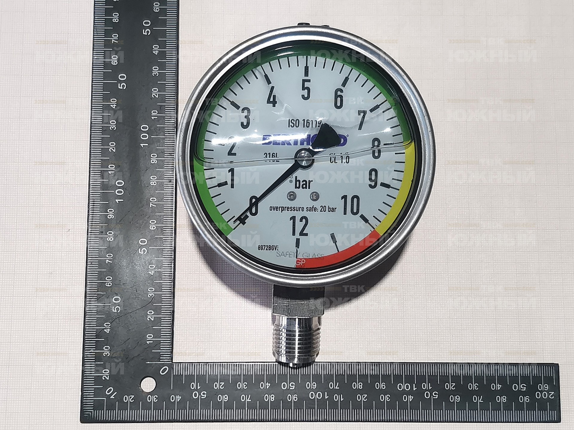 Манометр d100 G1/2' 0-8-10-12 бар, макс 20 бар 269245 Манометр d100 G1/2' 0-8-10-12 бар, макс 20 бар 269245